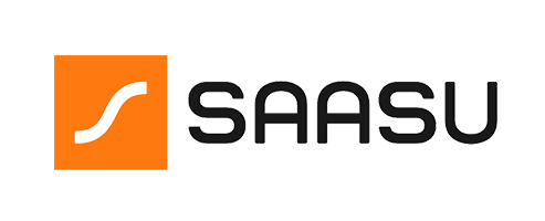 alt=”, SAASU Logo featuring black text reading SAASU next to orange square with white letter s in the middle”