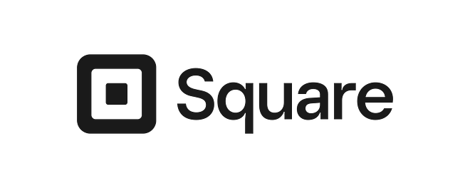 alt=”, Square Up Logo featuring a small black square inside a larger black square with the text next to the logo reading Square”